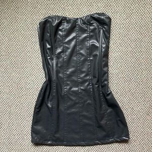 Faux Leather Mini Dress